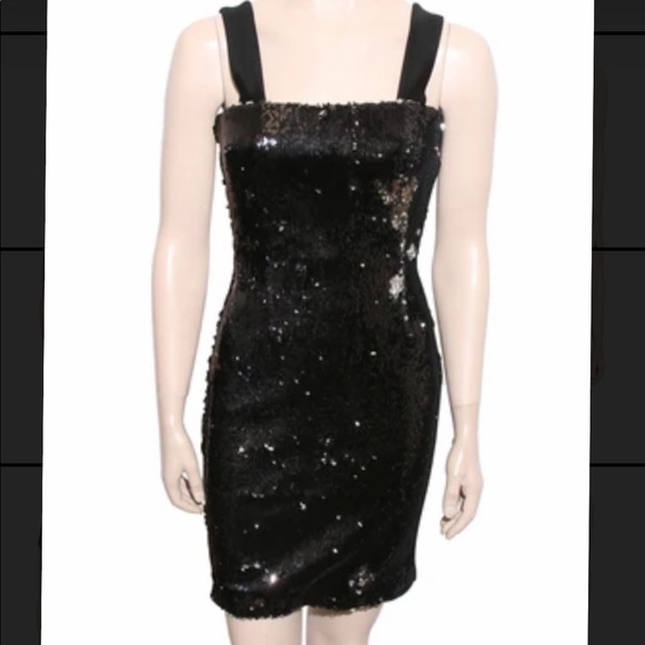 GALVAN Salar Black Sequin Mini Dress - Picture 1 of 2